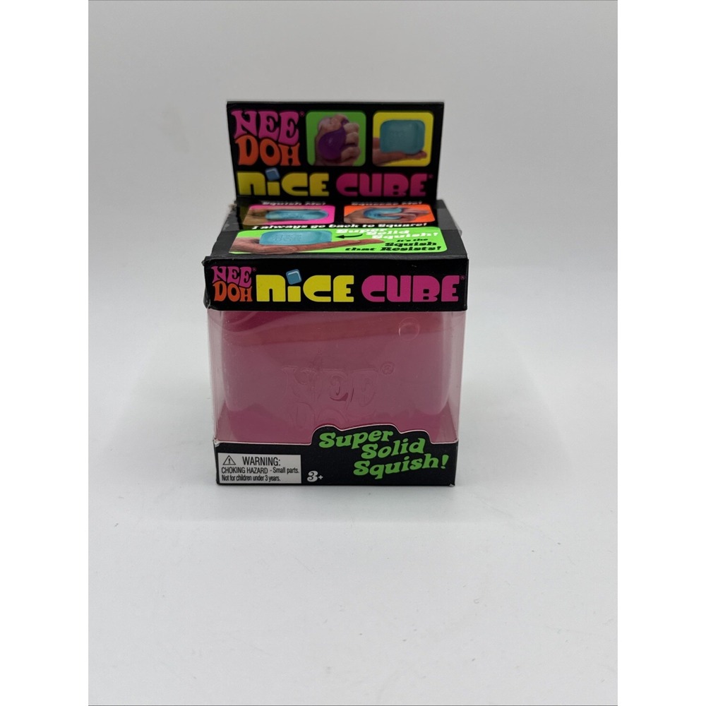 Schylling NeeDoh Nice Cube Pink Super Solid Squish Fidget Stress Toy 26060YP NEW